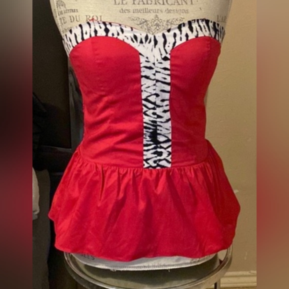 RAMPAGE Pink& Zebra print tank top